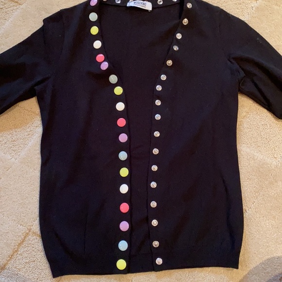 Moschino v neck cardigan with multi colour snaps - Picture 5 of 8